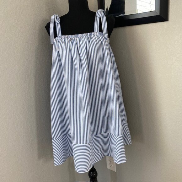 NWT English Factory Amelia Blue Stripe Tie Mini Dress Small - Picture 3 of 14